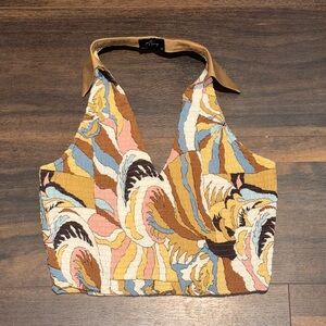Colorful Halter Top with Collar